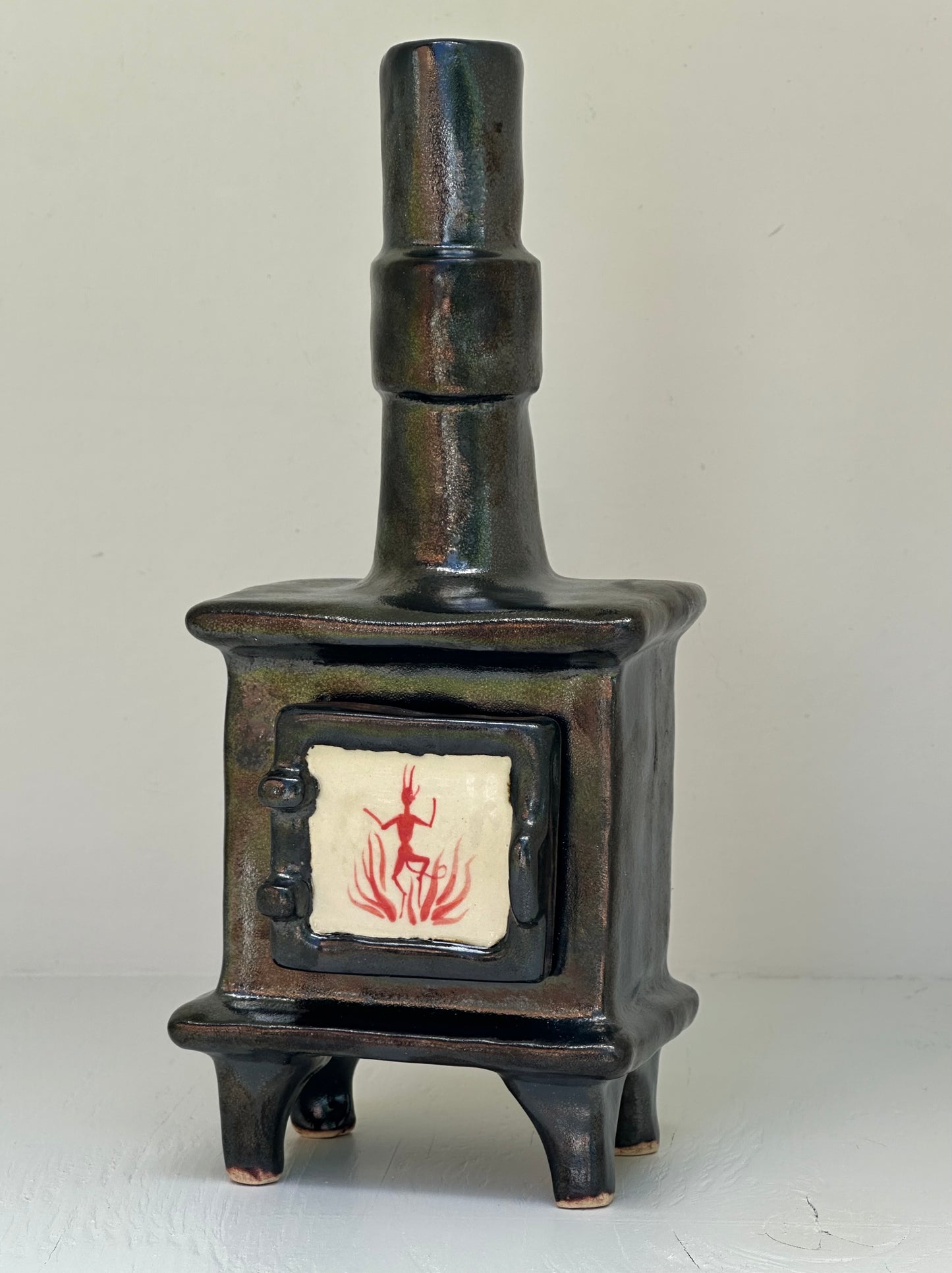 Ceramic Wood Stove - Incense Burner
