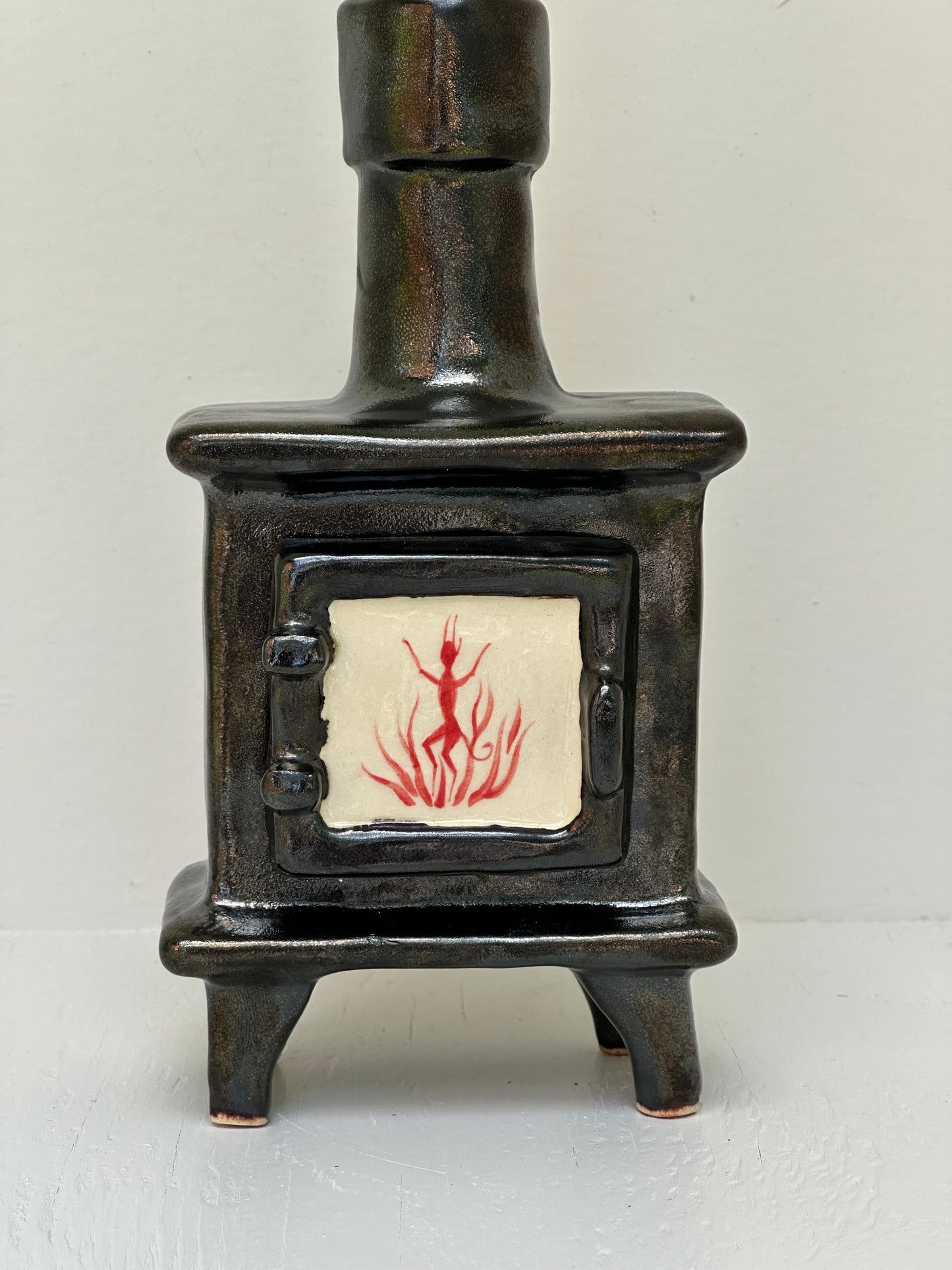 Ceramic Wood Stove - Incense Burner
