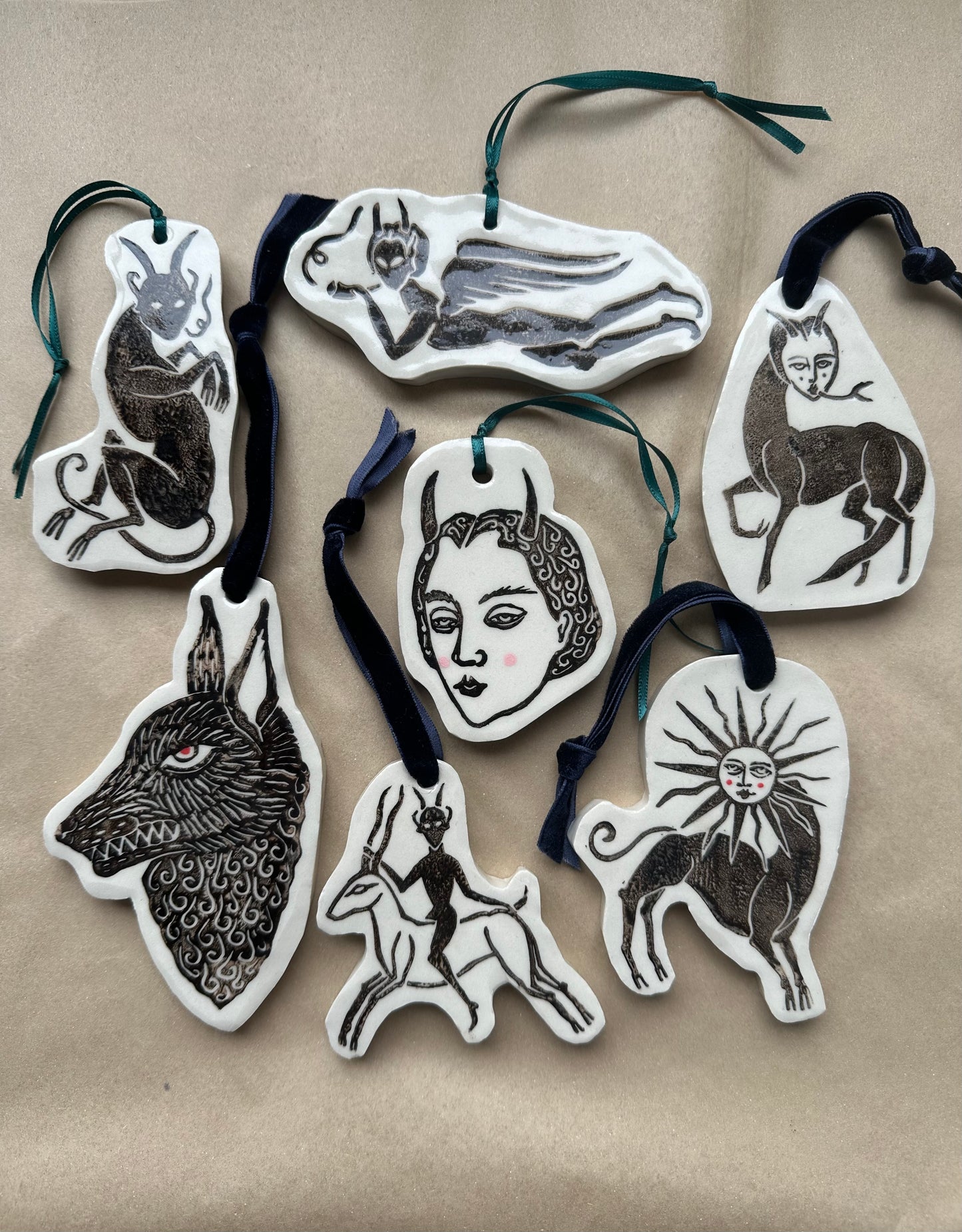 Set of Any 3 - Ceramic Ornaments