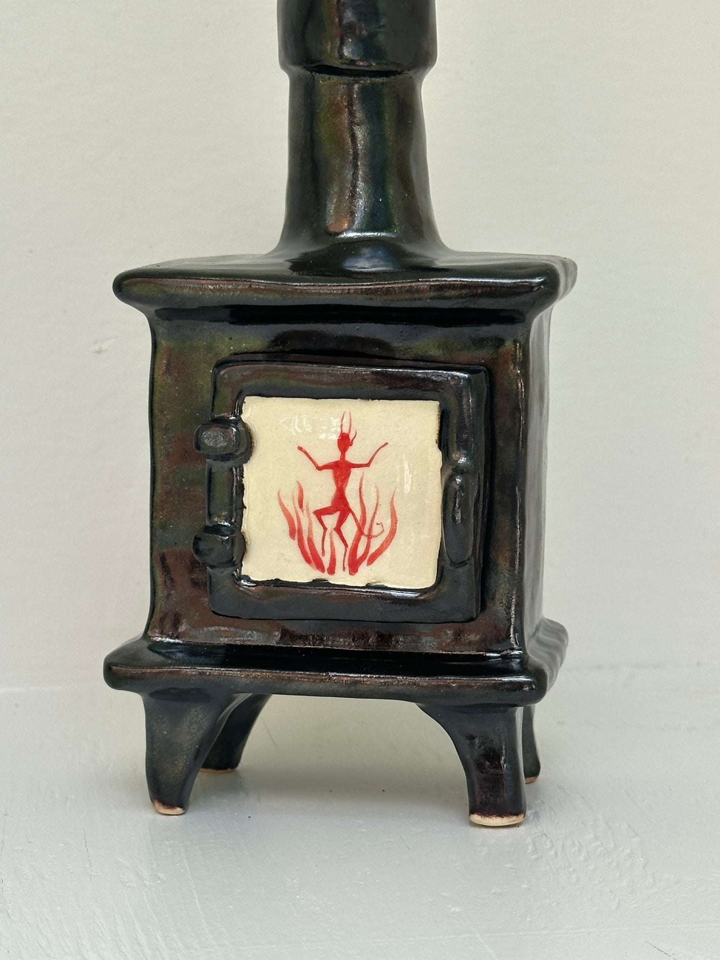 Ceramic Wood Stove - Incense Burner