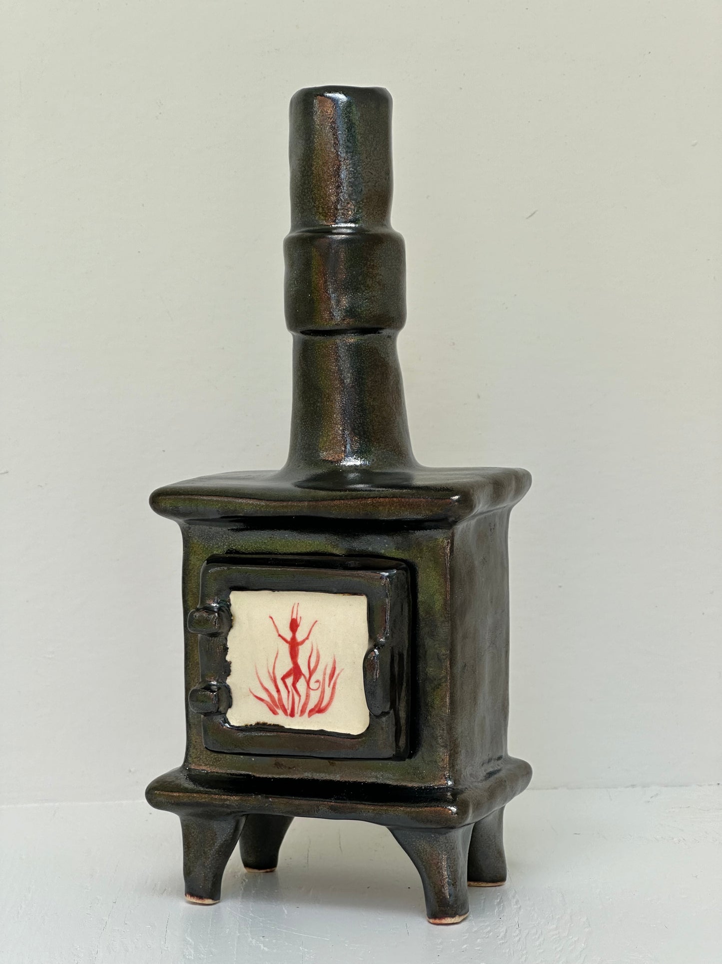 Ceramic Wood Stove - Incense Burner