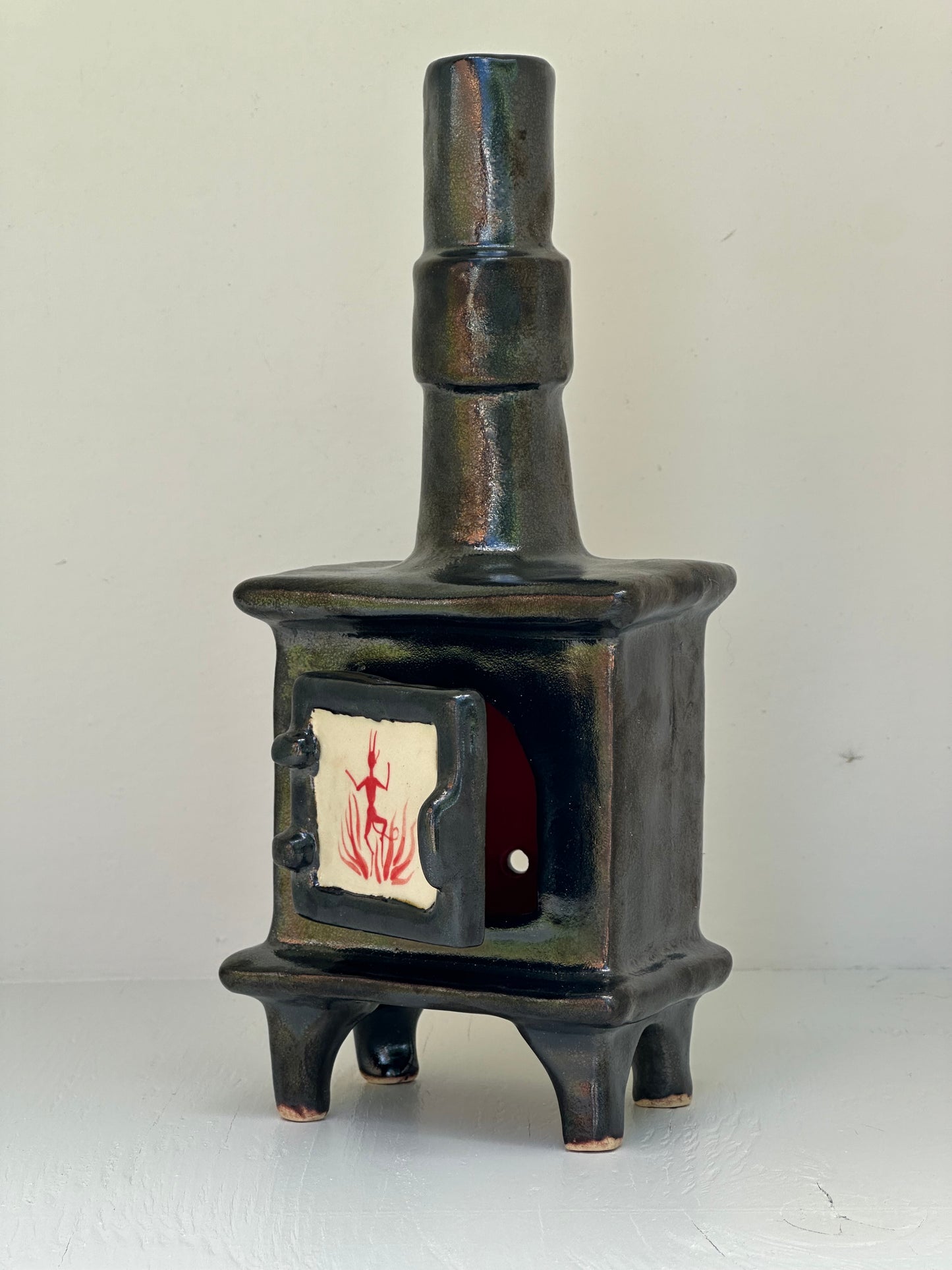 Ceramic Wood Stove - Incense Burner