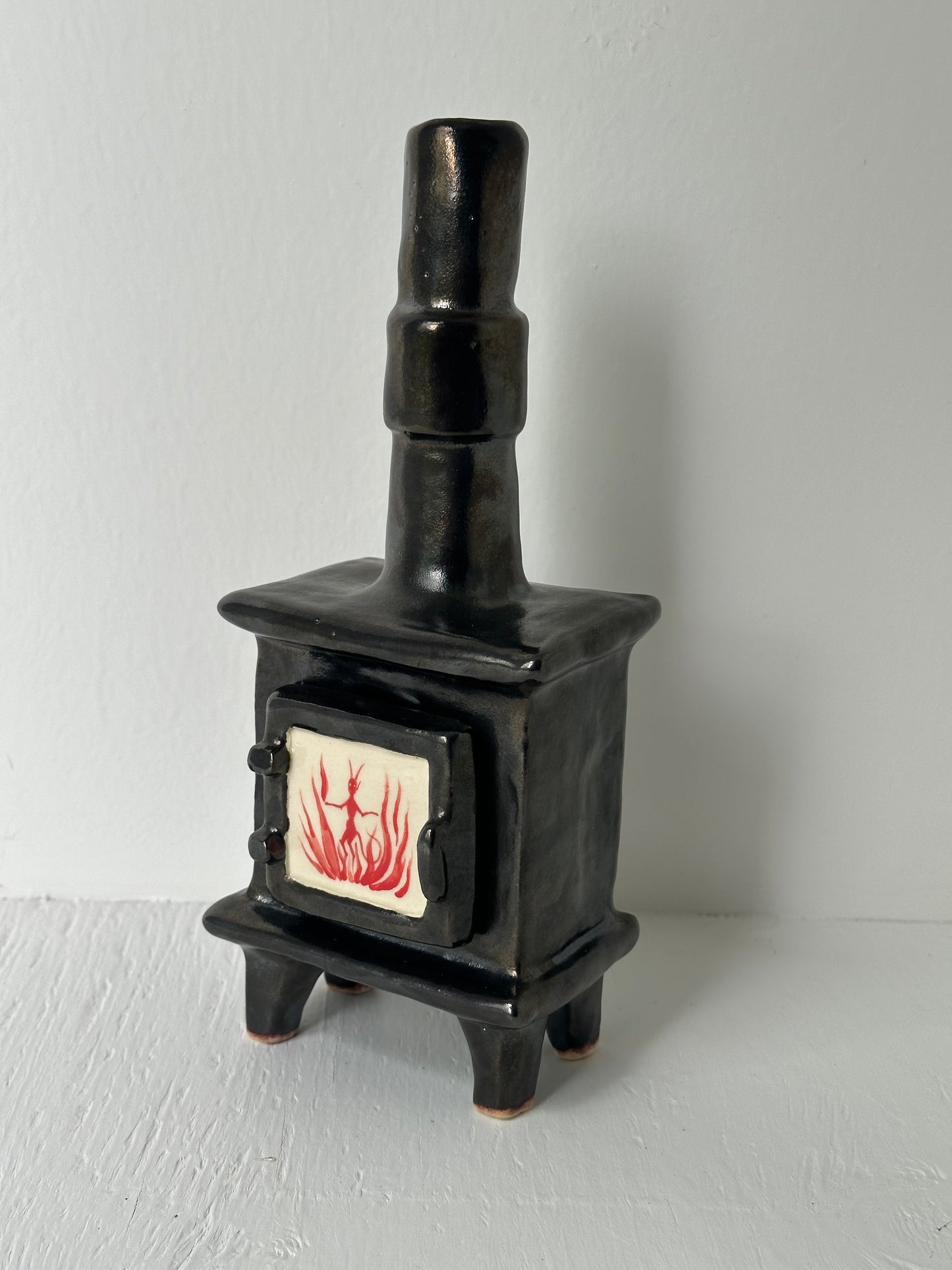Ceramic Wood Stove - Incense Burner