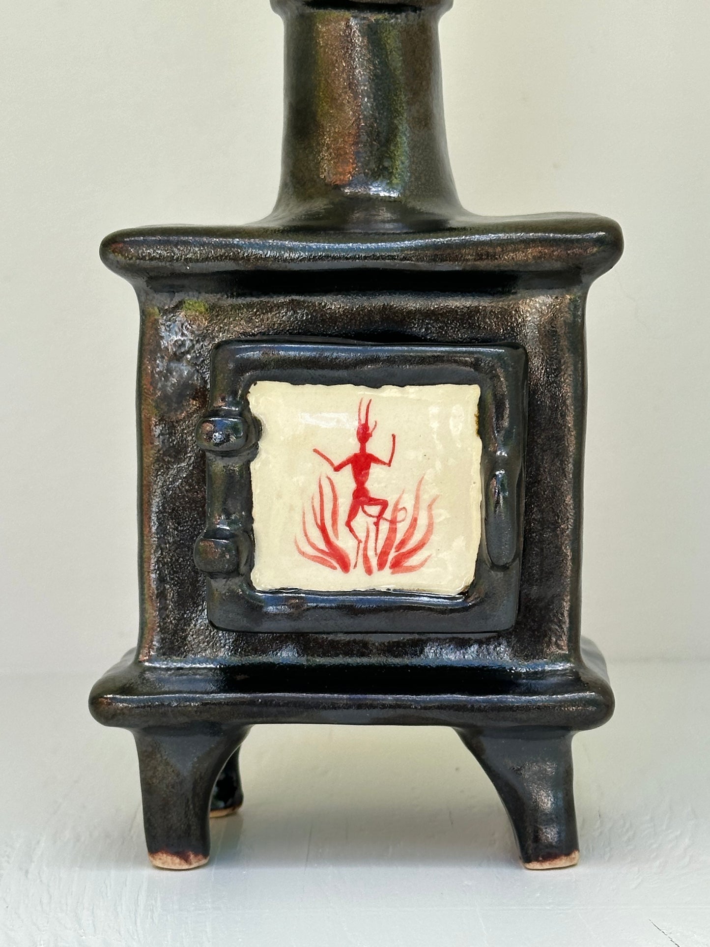 Ceramic Wood Stove - Incense Burner