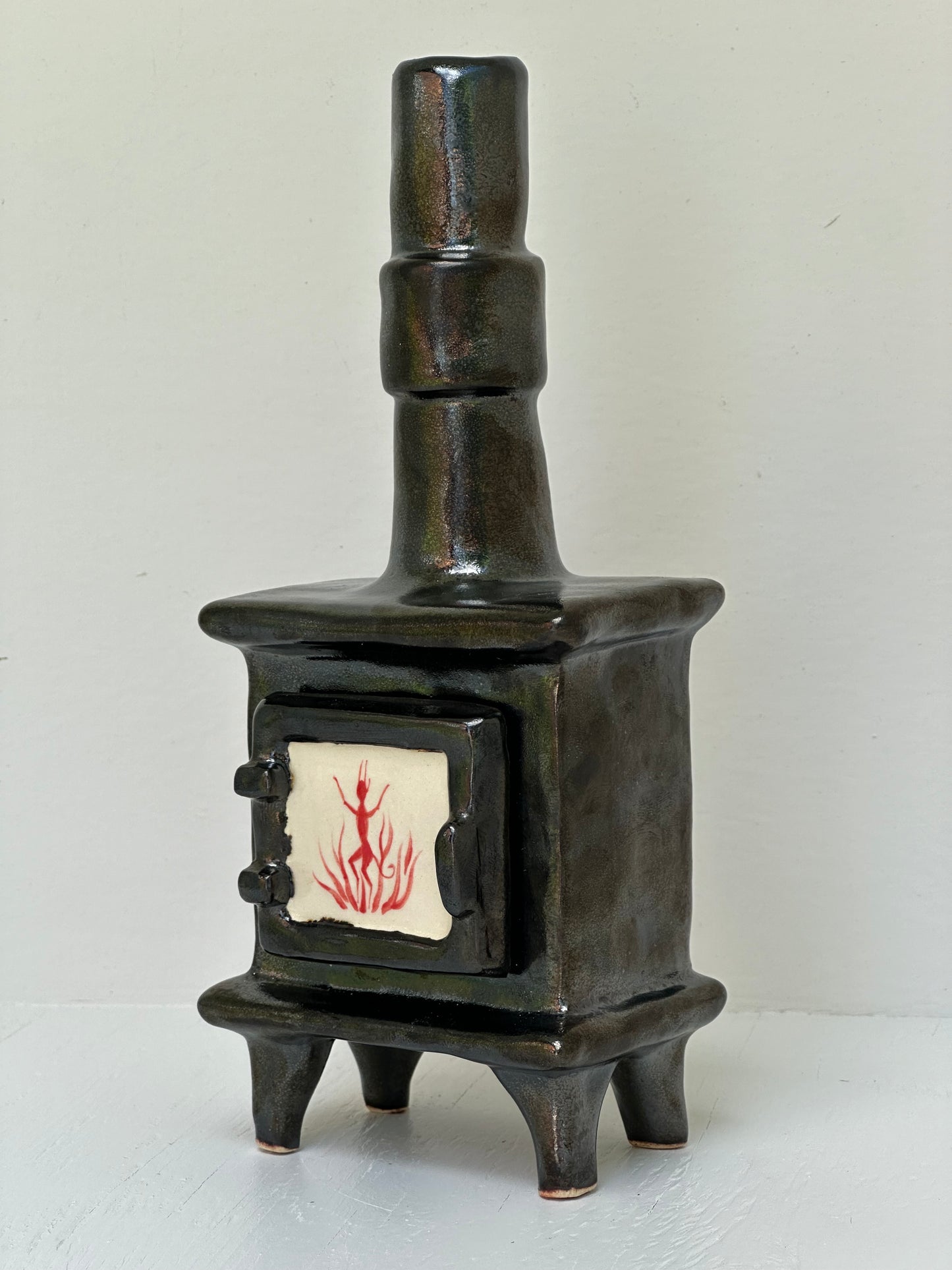 Ceramic Wood Stove - Incense Burner