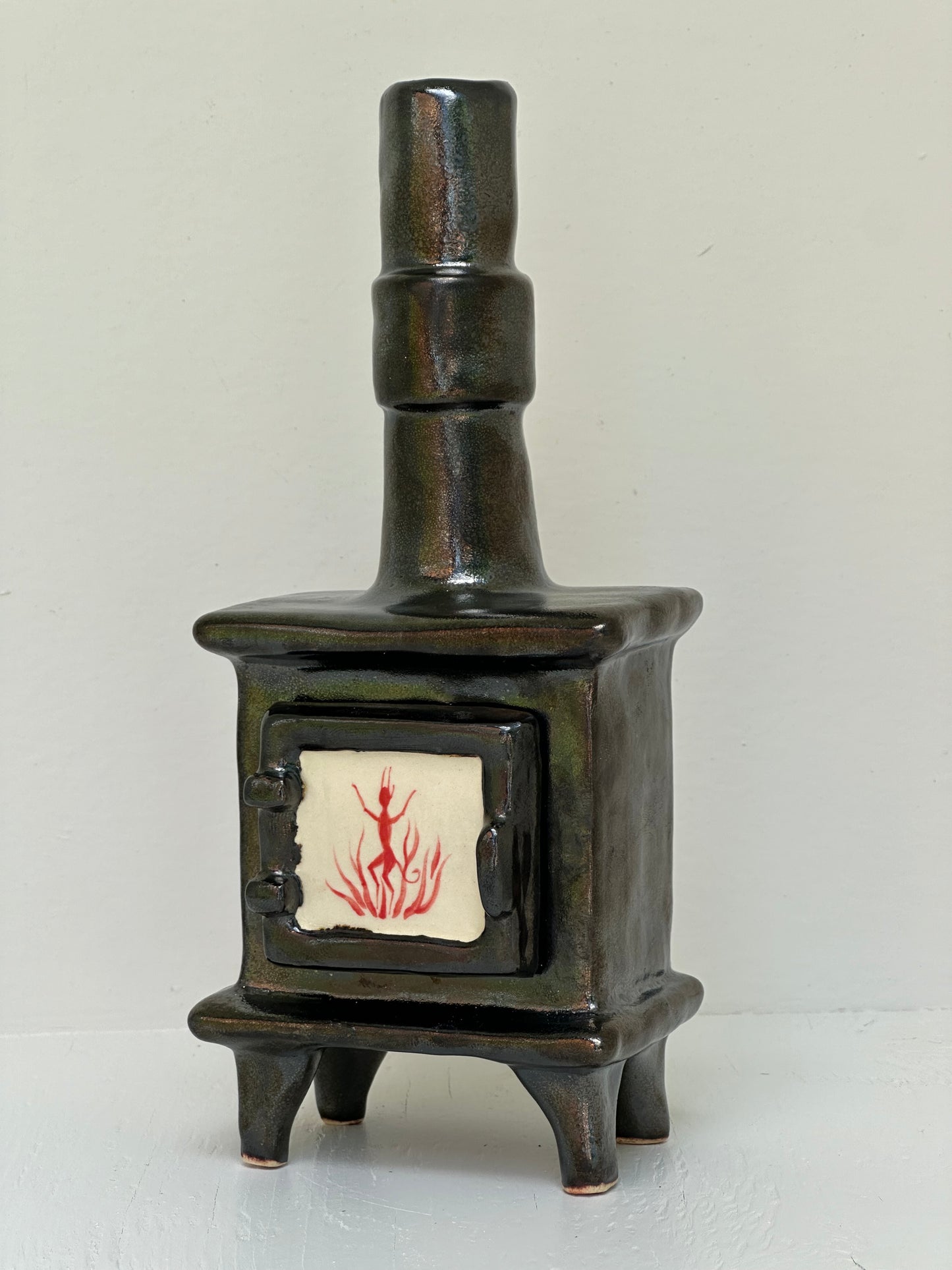 Ceramic Wood Stove - Incense Burner