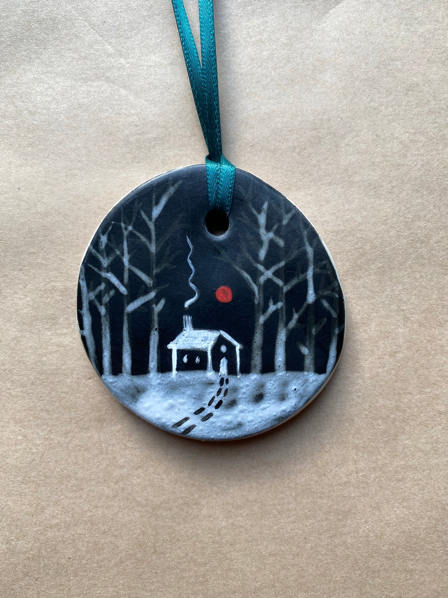 Red Moon - Hanging Ornament