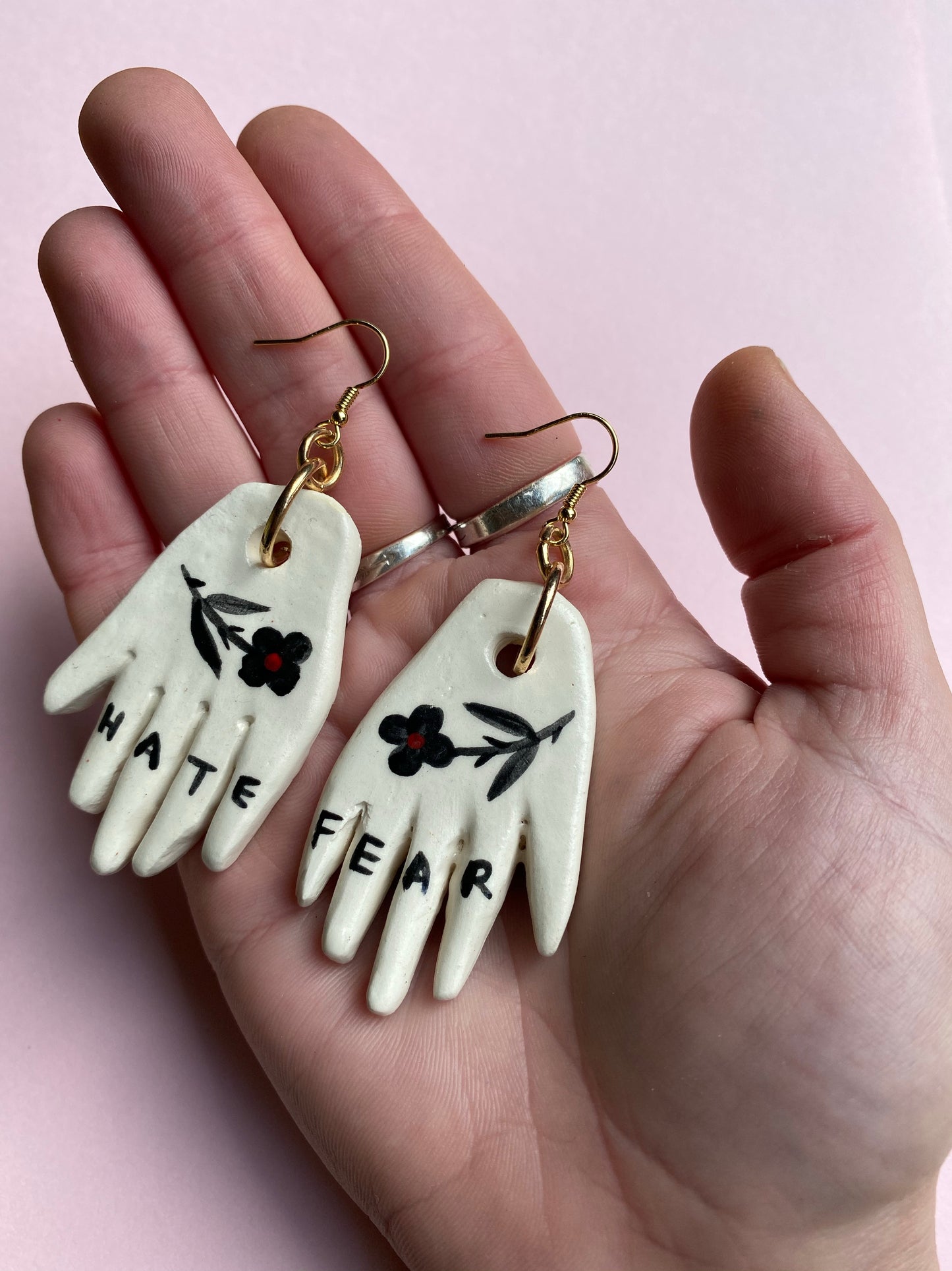 Unhelpful Hands - Ceramic Earrings