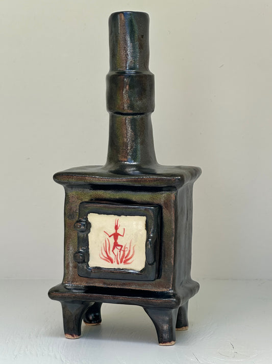 Ceramic Wood Stove - Incense Burner