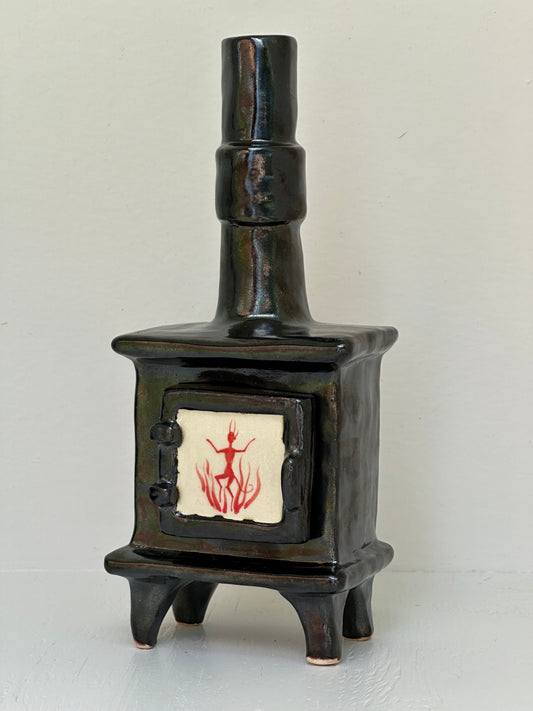 Ceramic Wood Stove - Incense Burner