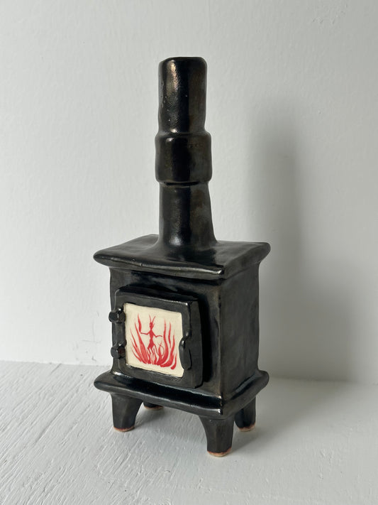 Ceramic Wood Stove - Incense Burner