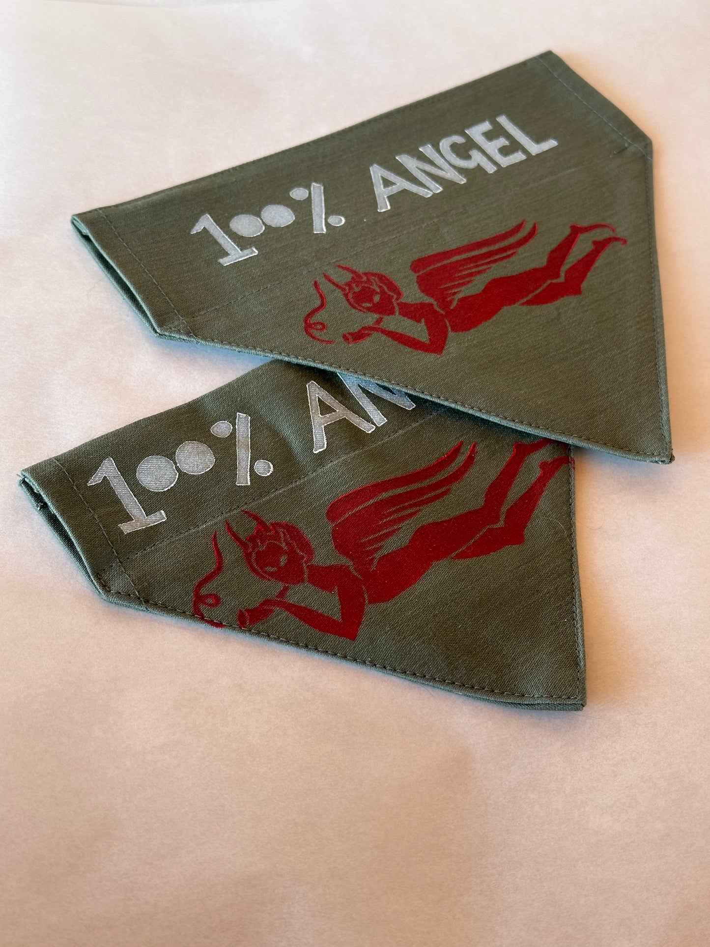 100% Angel Bandana - Moss green