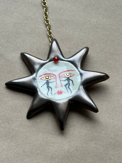 Twin Sun - Ceramic Wall Charm