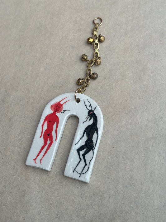 The Lovers - Ceramic Wall Charm