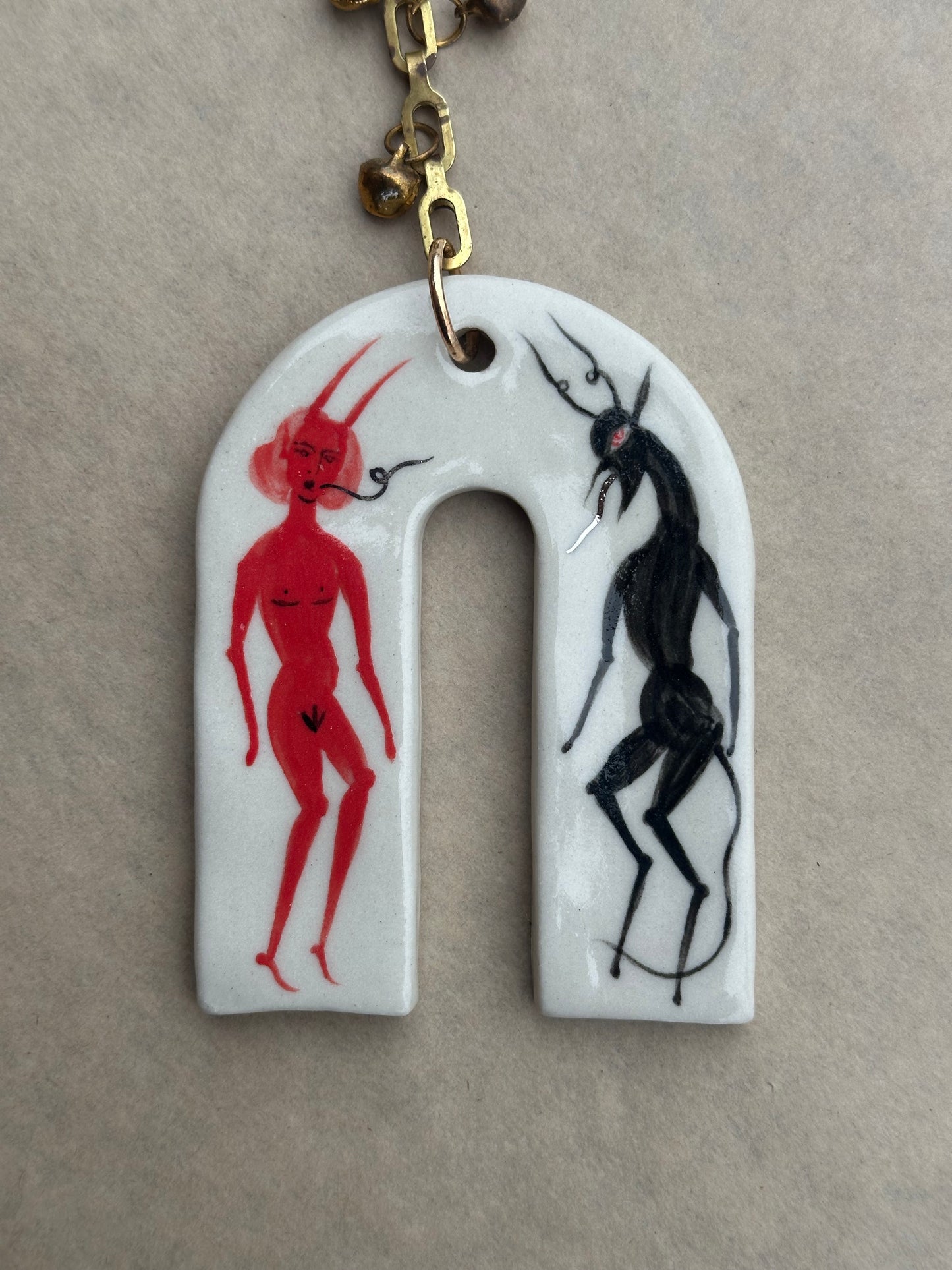 The Lovers - Ceramic Wall Charm