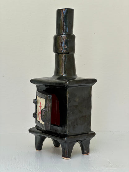 Ceramic Wood Stove - Incense Burner