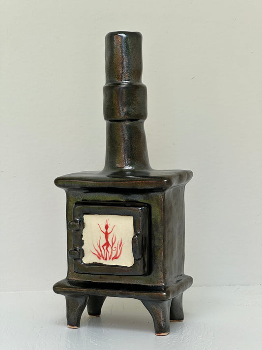Ceramic Wood Stove - Incense Burner