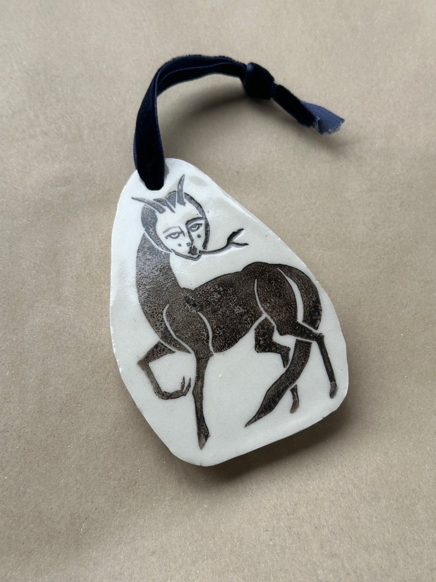 Deep Wood Wolf - Ceramic Ornament