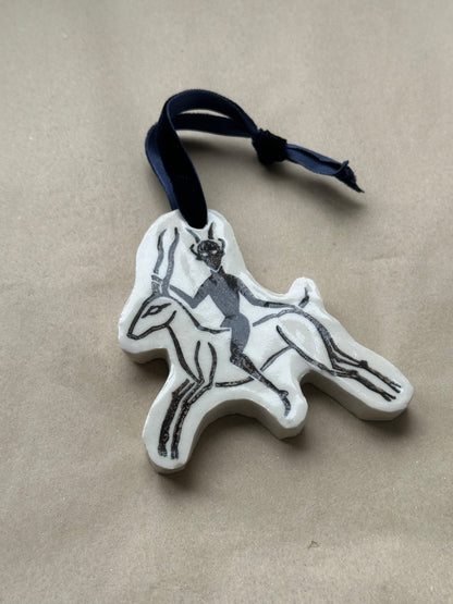 Deep Wood Rider - Ceramic Ornament