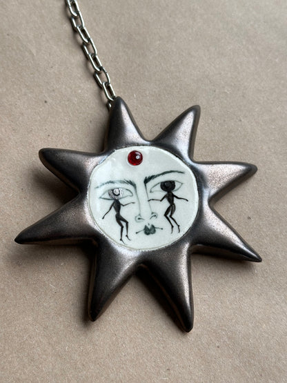 Twin Sun - Ceramic Wall Charm