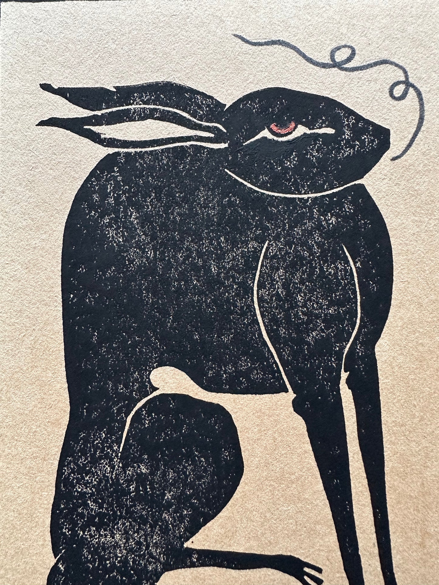 The Night Hare - Block Print