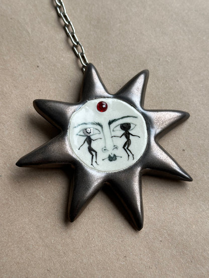 Twin Sun - Ceramic Wall Charm