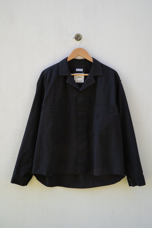 Crop Camp Collar Shirt - Black