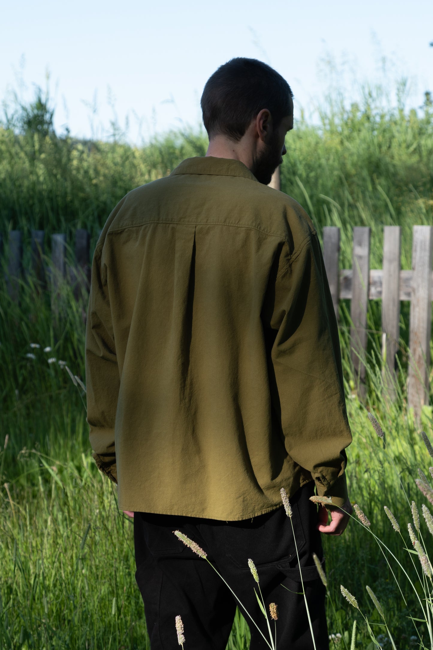 Crop Camp Collar Shirt - Moss