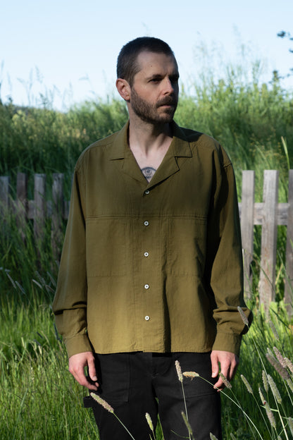 Crop Camp Collar Shirt - Moss