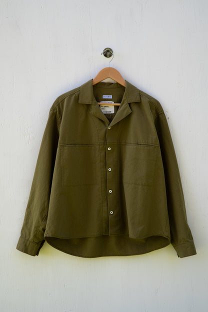 Crop Camp Collar Shirt - Moss