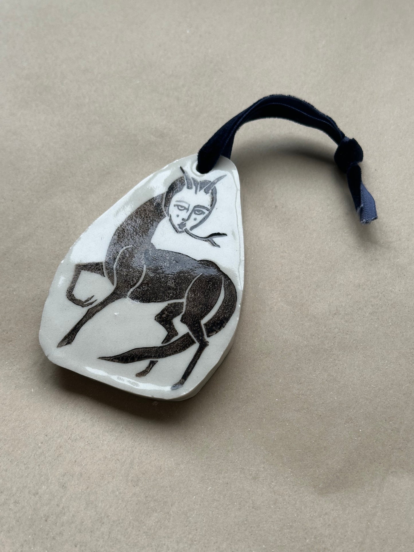 Deep Wood Wolf - Ceramic Ornament