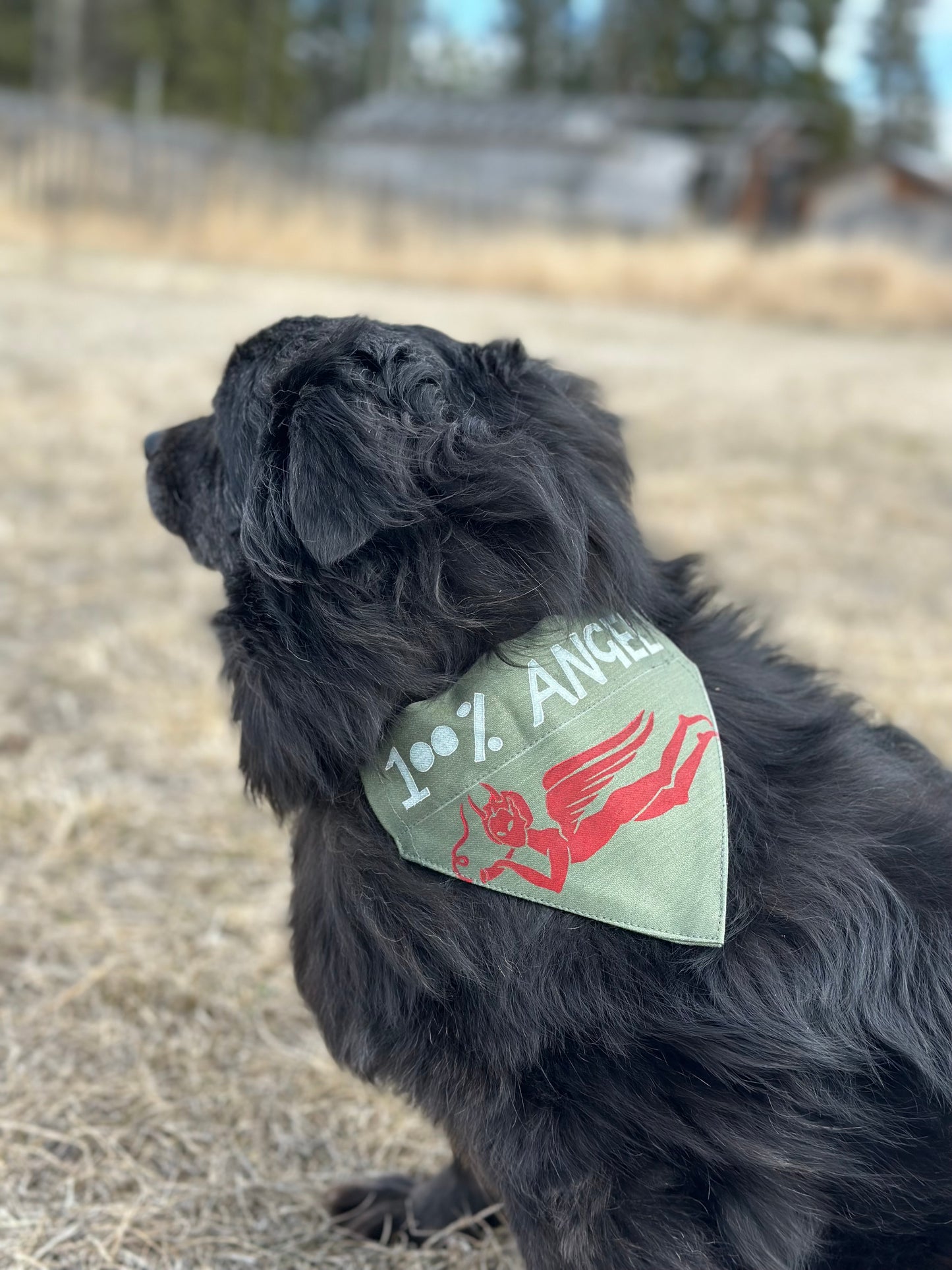 100% Angel Bandana - Moss green