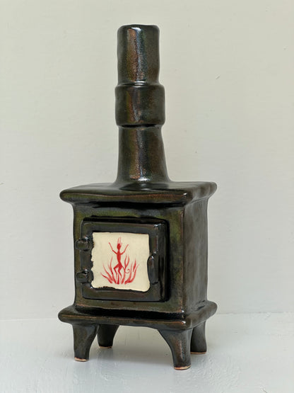 Ceramic Wood Stove - Incense Burner