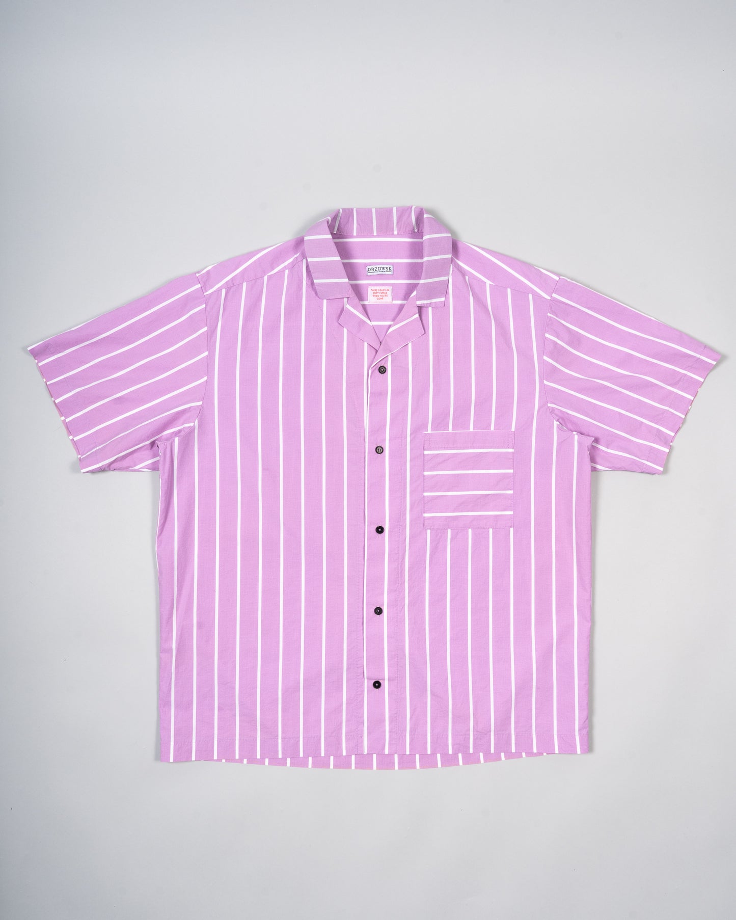 Striped Notch Collar Shirt Lilac