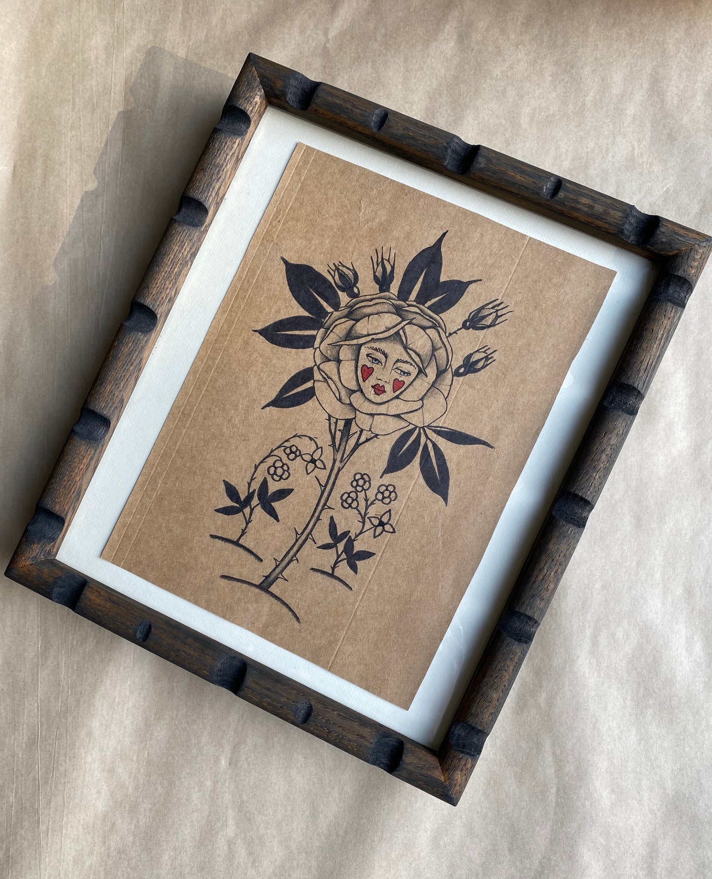 Forsaken Rose - Framed Original