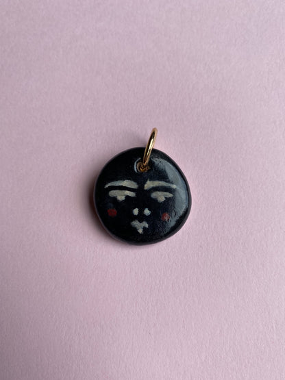 Moody Moon - Ceramic Pendant