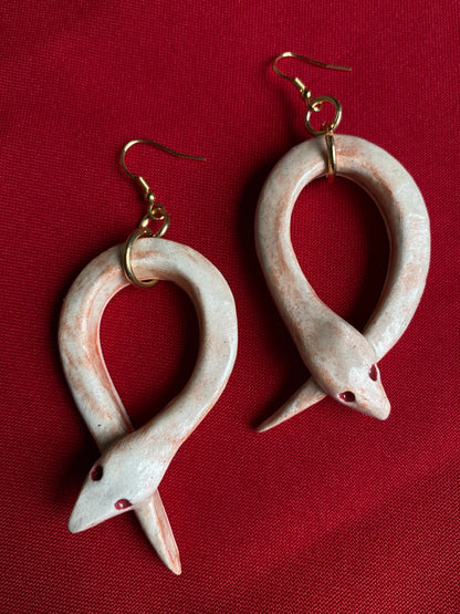 Blushing Snakes - Ceramic Earrings