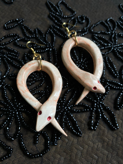 Blushing Snakes - Ceramic Earrings