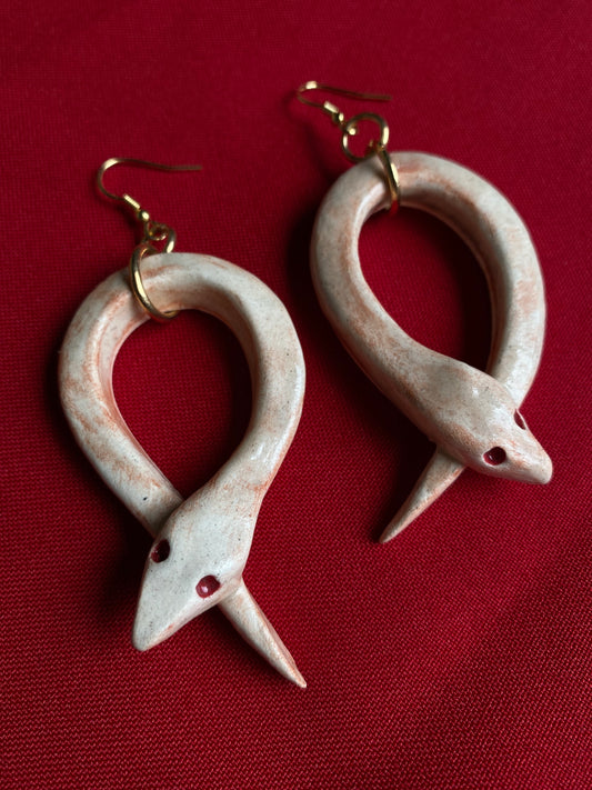 Blushing Snakes - Ceramic Earrings