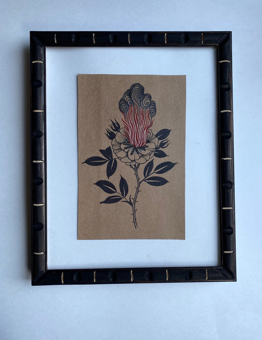 Campfire Rose - Framed Original